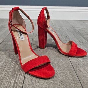 Steve Madden Vibrant Red Suede Heels